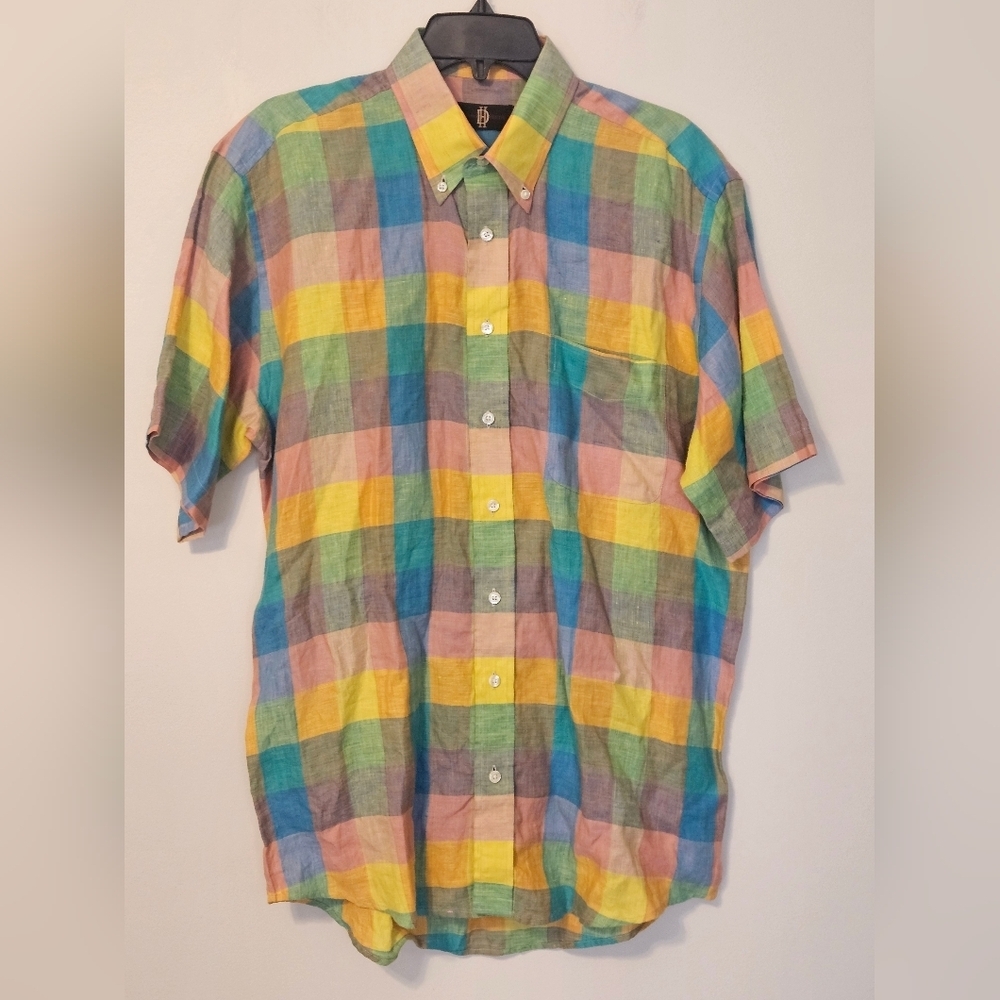 Devon Harris short-sleeved button-down Size Medium 100% Linen